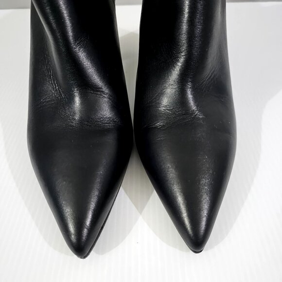 Stuart Weitzman Linsi Zip Ankle Bootie Women Shoe Black Leather Boot Size 8 - Picture 13 of 14